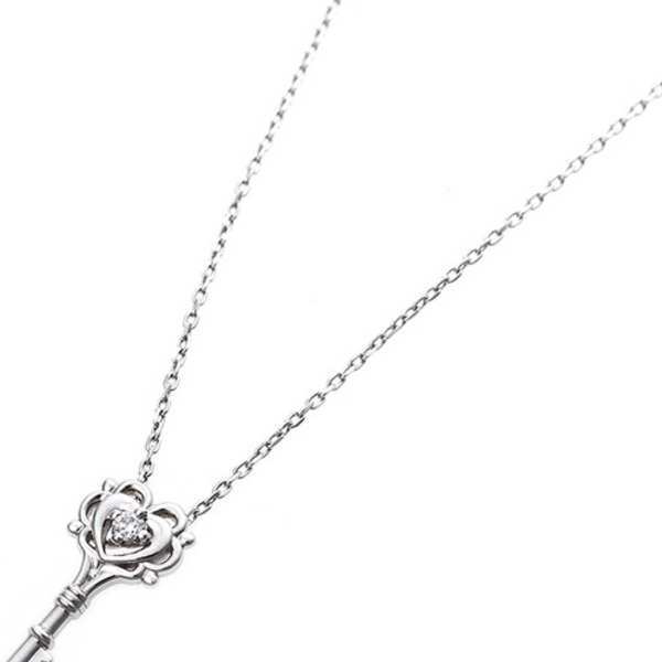 ダイヤモンド ネックレス 一粒 プラチナ Pt900 鍵 キーモチーフ ペンダント レディース アクセサリー ジュエリー 誕生石 シンプル プレゼント ギフト 贈り物 記念日