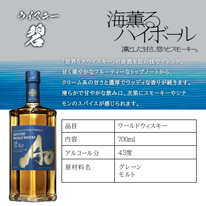 碧 Ao 名入れ お酒 ウイスキー ブレンデッドスコッチ   名前入り プレゼント ギフト 面白い センス 定年退職 還暦祝い 退職祝い 男性 女性 お祝い 古希 喜寿 傘寿 米寿 卒寿 白寿 百寿 敬老の日