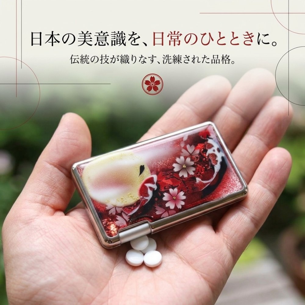ミンティアケース『句』名入れ 職人 手作り ハンドメイド 送料無料 伝統工芸 立体樹脂 金彩 桜 和モダン 和柄 和風 和雑貨 和小物 ギフト プレゼント フリスク