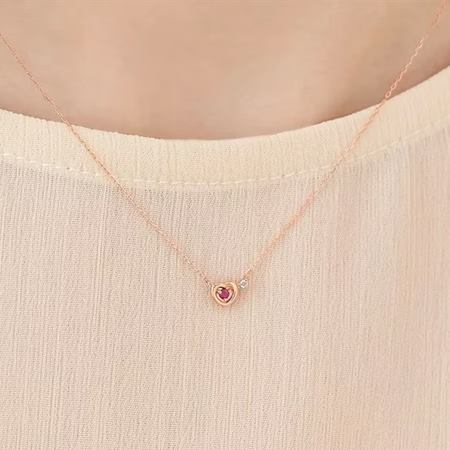 【無料ラッピング】  カナルヨンドシー Canal 4℃ カナル4℃ 限定 7月誕生石 K10ピンクゴールド ネックレス ルビー キュービックジルコニア ブランド 正規品 新品 ギフト プレゼント 人気 おすすめ 誕生日 記念日 クリスマス 送料無料
