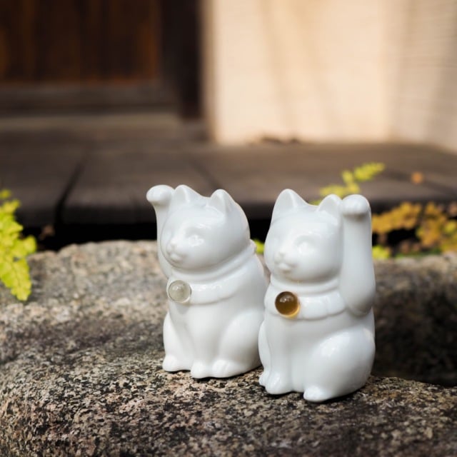 【組み合わせは144通り！セミオーダーできる招き猫】Jeramic MANEKINEKO / 白 / ペアセット / ギフトボックス付き / 瀬戸焼 置物【送料無料（北海道・沖縄を除く）】
