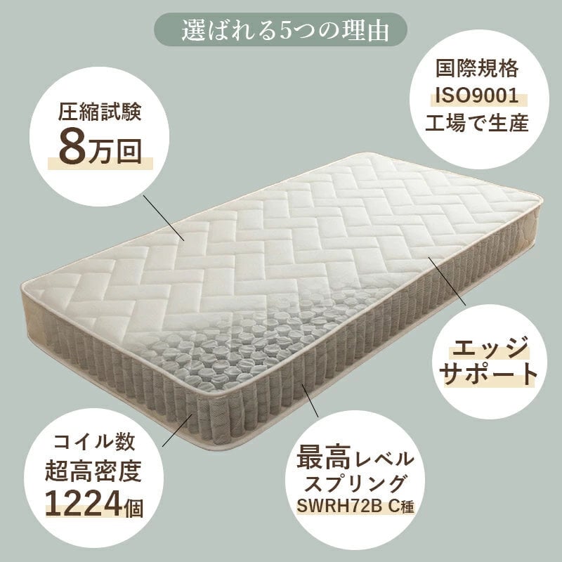マットレス ポケットコイル 高密度 シングル セミダブル ダブル レギュラー 横向き寝 寝返り 横寝 腰痛 エッジサポート 厚さ20cm スプリング ポケットイルマットレス 体圧分散 快眠 寝心地 横向き寝の方に 超高密度 ポケットコイルマットレス 寝具