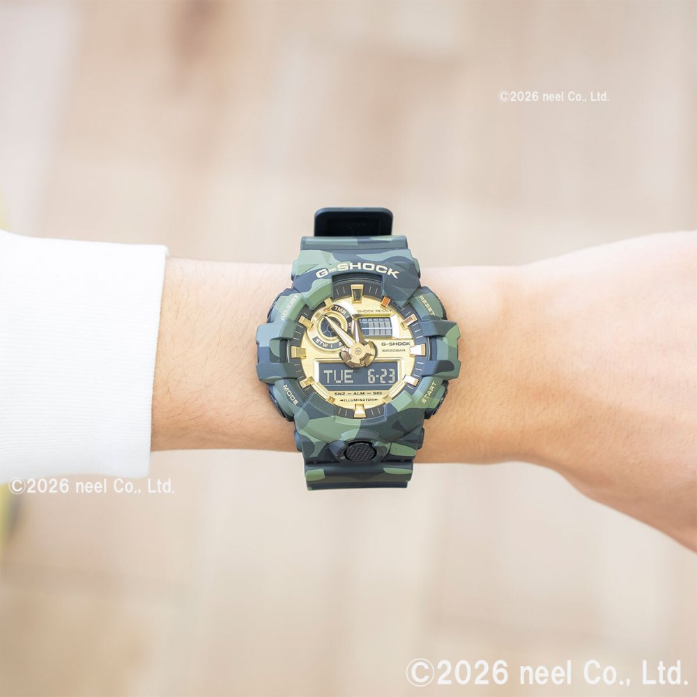 G-SHOCK カシオ Gショック CASIO アナデジ 腕時計 メンズ GA-700CMG-3AJF BOLD CAMO Series CAMO AND GOLD【2026 新作】