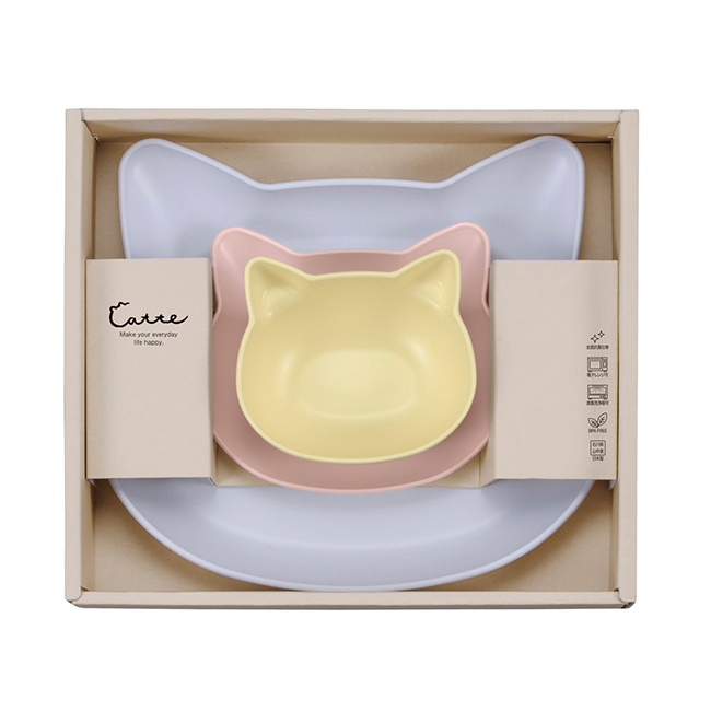 catte Giftbox 3点セット[出産祝い ベビー食器セット 離乳食 食器 おしゃれ お食い初め ギフト 男の子 女の子 赤ちゃん 幼児 プレゼント 子供用 人気 かわいい 割れない 抗菌 BPAフリー 日本製 電子レンジ対応]