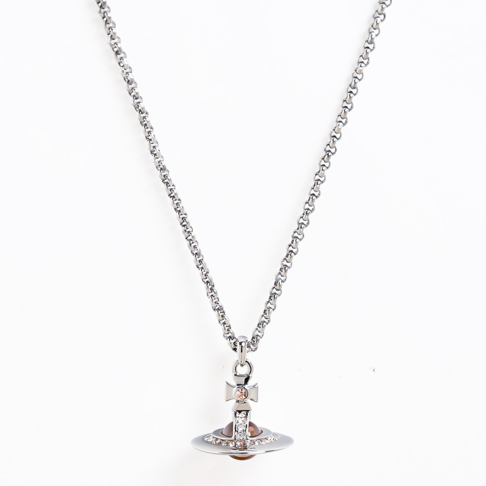 ヴィヴィアンウエストウッド Vivienne Westwood ネックレス ペンダント NEW PETITE ORB レディース シルバー ライトピーチ 6302009802P762 ジュエリー 送別会 誕生日 結婚祝い 結婚式 彼氏 息子 夫 男性 高級 父の日 母の日【スペシャルラッピング660円(別売り)】 即日発送 彼氏 財布 バレンタイン