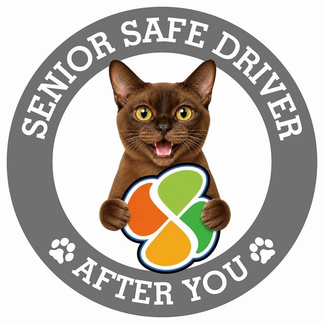 カーサイン 高齢者マーク SENIOR SAFE DRIVER バーミーズ ステッカー シール 直径13cm 肉球 日本製 車