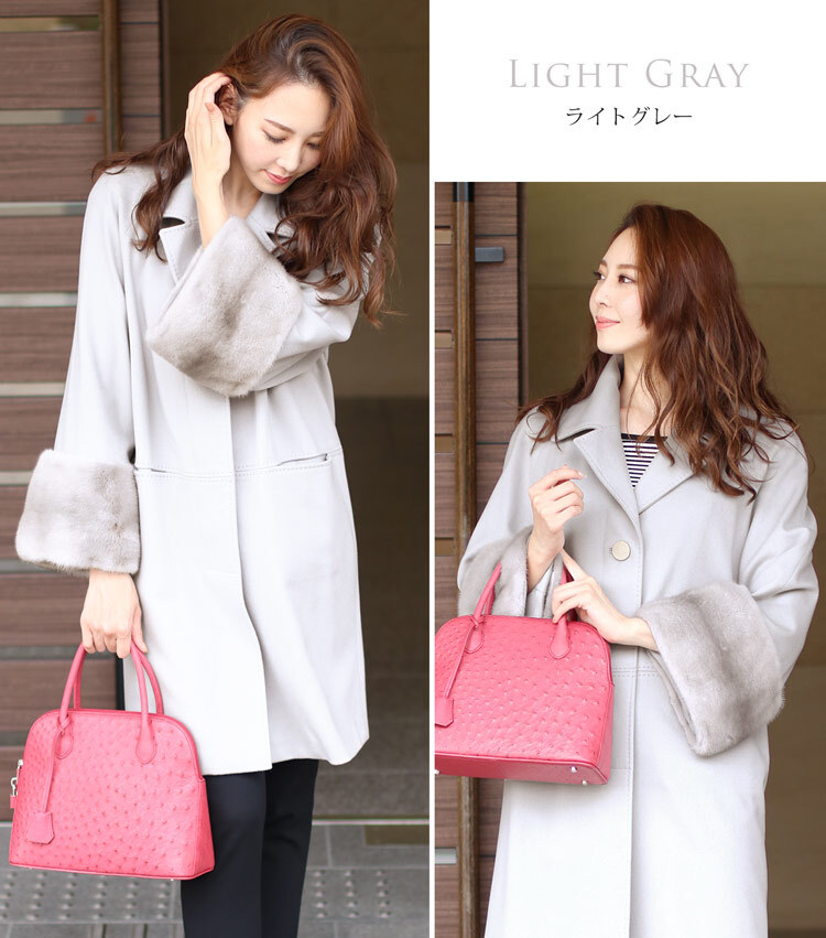 Filomo/フィローモ loro piana カシミヤ混 ウール コート ミンク ファー付き レディース 冬 母 女性 ギフト プレゼント 卒業式 入学式 母 6F (02000234r)