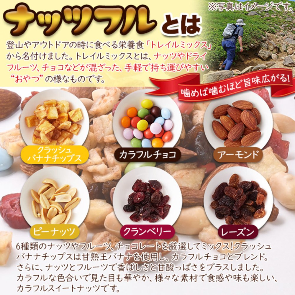 チョコ＆バナナ ナッツフル ミックスナッツ 2袋 ナッツ チョコレート ドライフルーツ おつまみ おやつ ポスト投函便