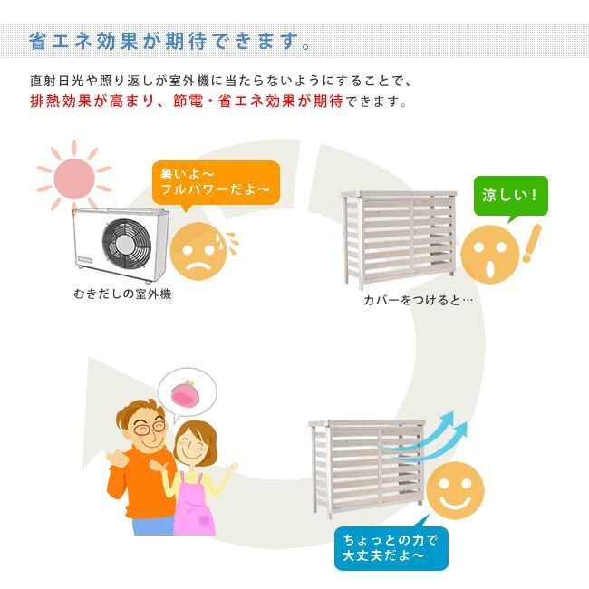 ボーダー室外機カバー ダークブラウンホワイト 送料無料 エアコンカバー 簡単組立 日よけ 省エネ 排熱 節電 節約 棚 枠 屋外 ガーデニング 目隠し 木製 天然木 園芸 庭 ベランダ バルコニー 白 おしゃれ ナチュラル