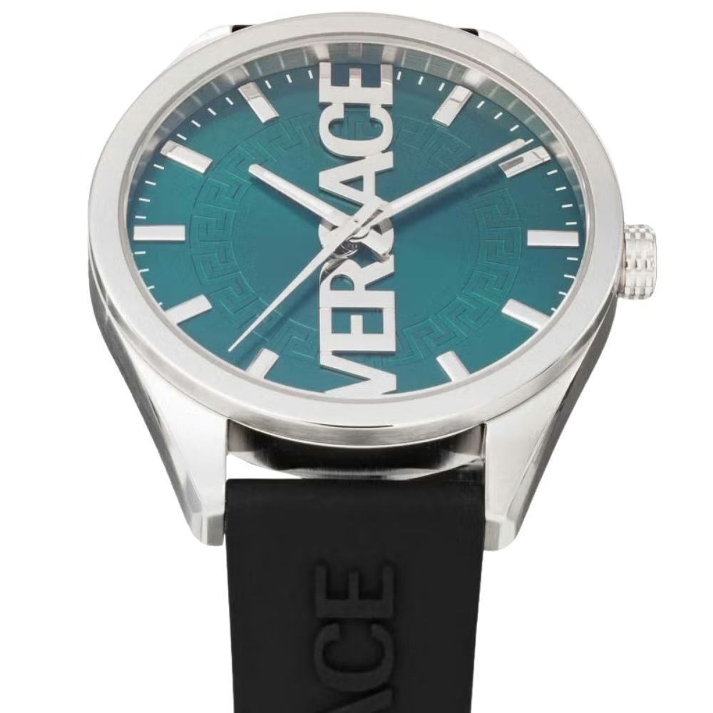 ヴェルサーチェ 腕時計 メンズ グリーン シルバー ブラック 42mm VERSACE V-VERTICAL シリコンベルト スイス製 メンズ腕時計 軽量 ブランド おしゃれ プレゼント ギフト 卒業 入学 お祝い