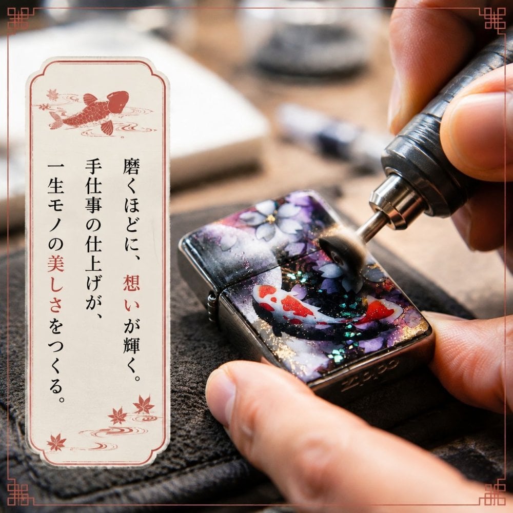 職人の手作り！和柄ペアzippo『亜』名入れ 送料無料 和風 桜 工芸 ハンドメイド ジッポ ライター 喫煙具 電子タバコ アイコス イルマ ギフト プレゼント