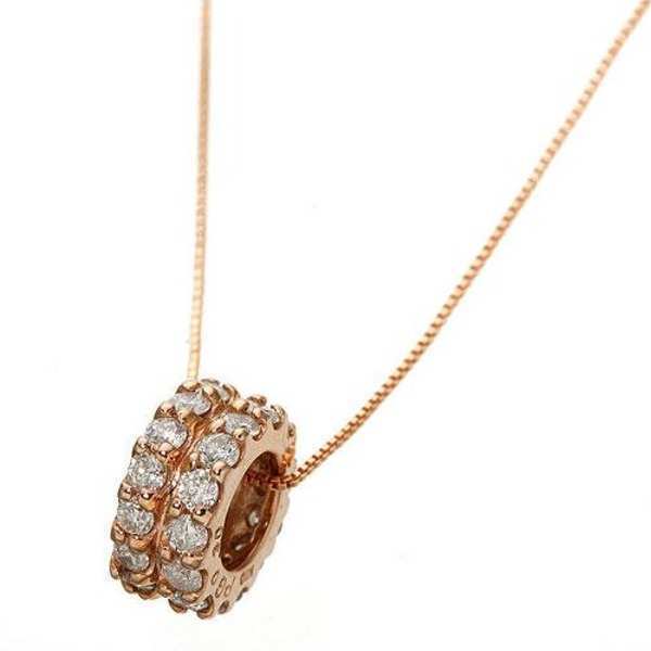 K18PG ダイヤモンド ネックレス 0.3ct エタニティ ペンダント ピンクゴールド 18金 ダイヤ レディース ジュエリー アクセサリー 華奢 シンプル ギフト プレゼント