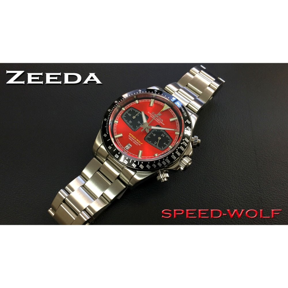 ジーダ ZEEDA スピードウルフ SPEED-WOLF GT-RED 腕時計 メンズ メカニカルクォーツ クロノグラフ SPW-GRD