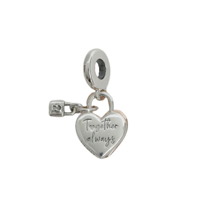 パンドラ PANDORA Heart Padlock Double Dangle Charm ブレスレットチャームダングルチャームレディース 780087c01 シルバー ローズゴールド