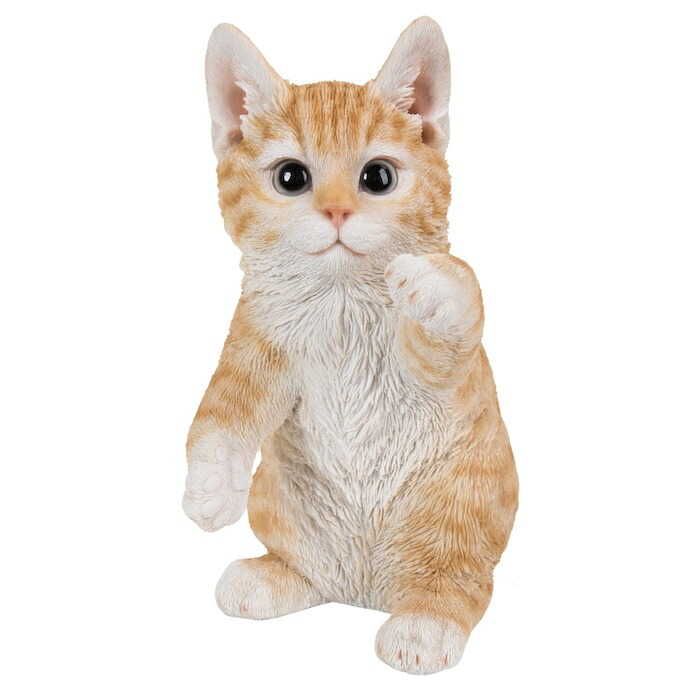 置物 猫 立つ茶トラ猫 高さ20.5cm woobia ウービア リアル かわいい おしゃれ 玄関 インテリア オブジェ ガーデン 茶トラ ねこ ネコ 動物 アニマル 癒し 棚 北欧 リビング プレゼント ギフト 新築祝い 猫好き