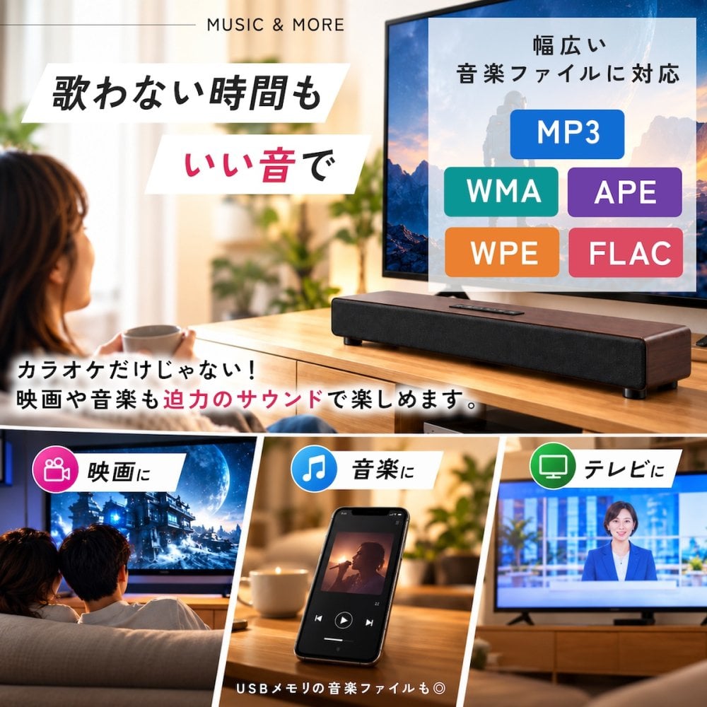 アンプ内蔵カラオケスピーカー サウンドプロN TKSM-37 家庭用 to-plan TO-PLAN  ワイヤレスマイク2本付き デュエット アンプ内蔵 Bluetooth 5.0 ホームシアター対応 カラオケアプリ使用 ひとカラ 練習 おうちカラオケ