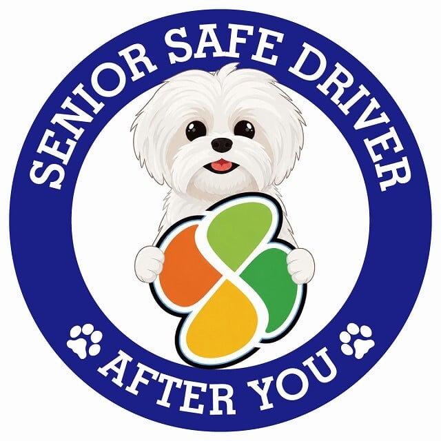 カーサイン 高齢者マーク SENIOR SAFE DRIVER マルシーズー ステッカー シール 直径13cm 肉球 日本製 車