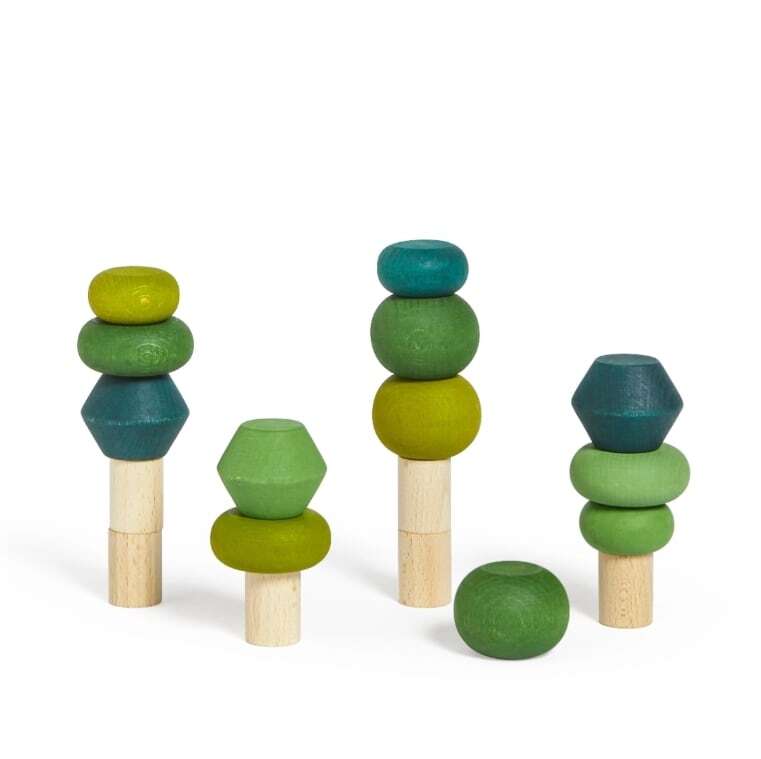 lubulona ルブロナ ツリーセット サマーグリーン つみき SUMMER STACKING TREES 木製おもちゃ