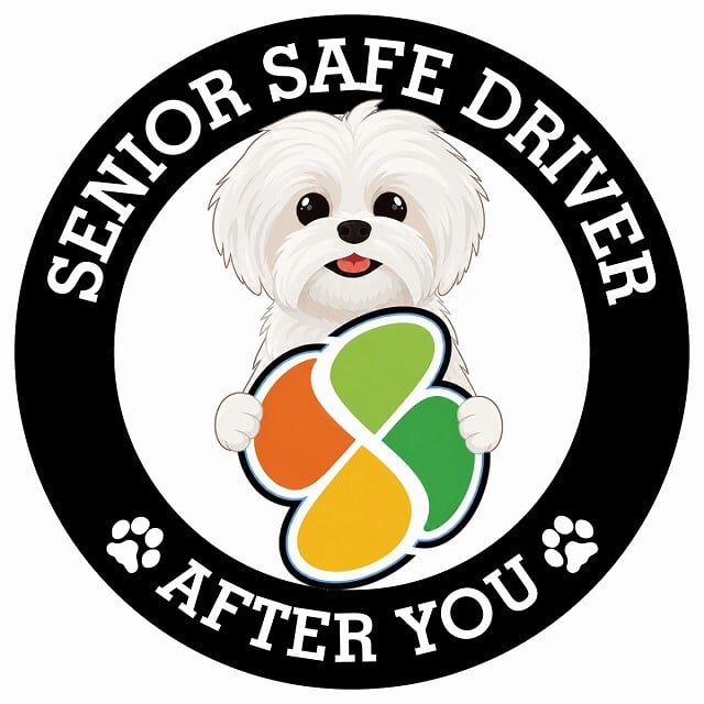 カーサイン 高齢者マーク SENIOR SAFE DRIVER マルシーズー ステッカー シール 直径13cm 肉球 日本製 車