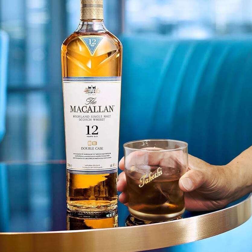 マッカラン ダブルカスク 12年 名入れ お酒 ウイスキー 700ml ロックグラス グラス  名前入り プレゼント ギフト 面白い センス 定年退職 還暦祝い 退職祝い 男性 女性 お祝い 古希 喜寿 傘寿 米寿 卒寿 白寿 百寿 敬老の日