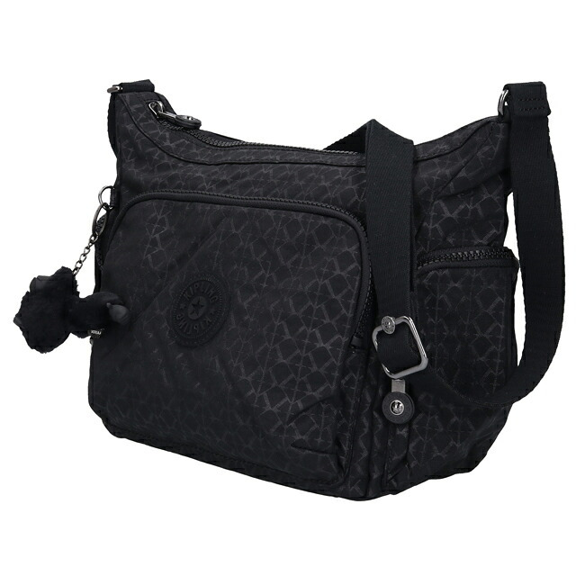 キプリング ショルダーバッグ レディース ブランド Kipling ガブ S ロゴ ワンポイント 総柄 KI4611-K59 Signature Emb 黒