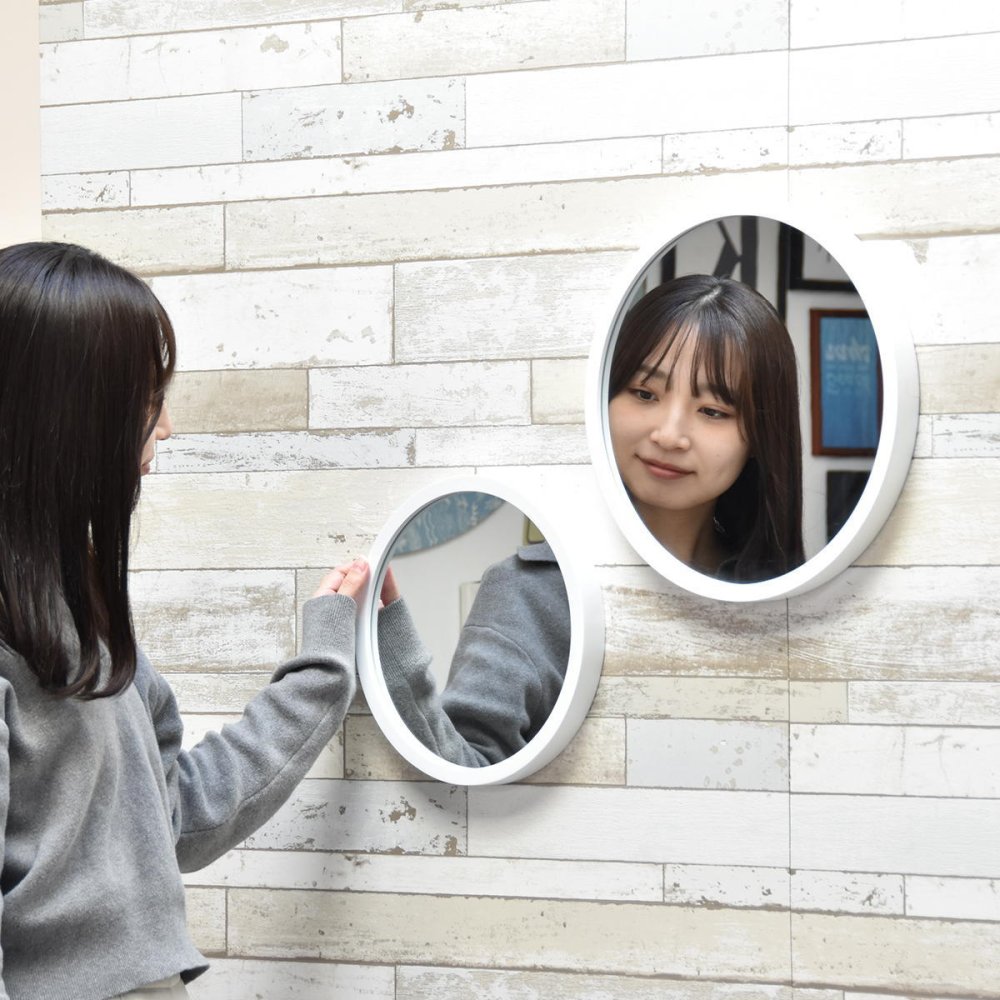 BF DECO 壁掛け丸ミラーSET W35/W28 BFMI0409 2点セット 直径35cm 直径28cm 2点セット ミラー 鏡 丸い 壁掛けミラー 玄関 円 直径38cm 直径28cm 飛散防止加工 ウォールミラー おしゃれ インテリア