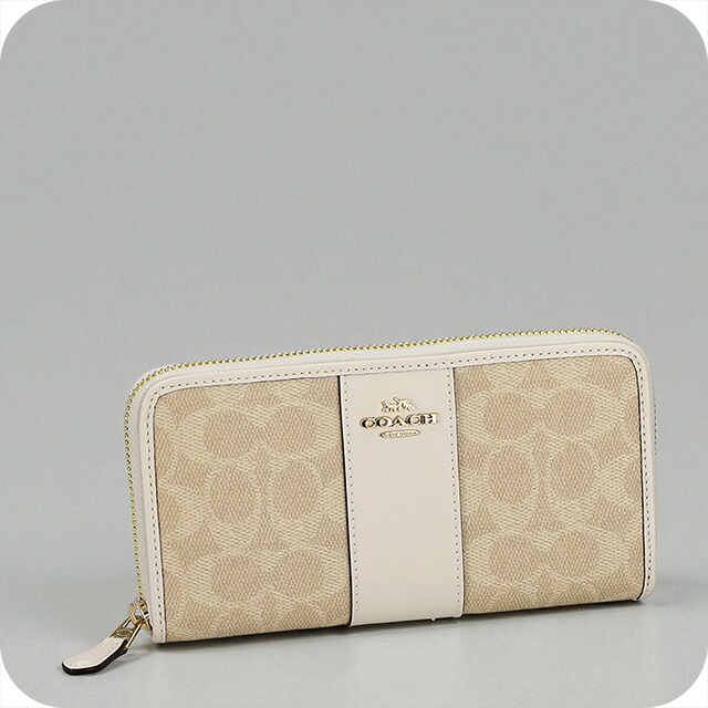 レディース ギフトセット コーチ 長財布 レディース ブランド COACH CCQ07-IMXDM-1 ライトベージュ ホワイト
