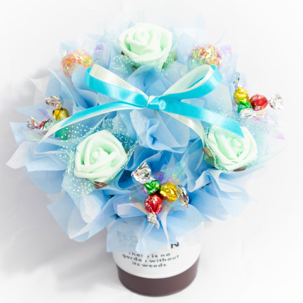 キャンディー フラワー アレンジ 送料無料 卒業 卒園 ブーケ ギフト オレンジ ピンク 水色 花 造花 誕生日 プレゼント ギフト女性 母 祖母 女友達 退職祝い 上司 還暦祝い 結婚記念日 両親 お祝い 母の日 子供 子供会 贈り物 推し活 推しカラー