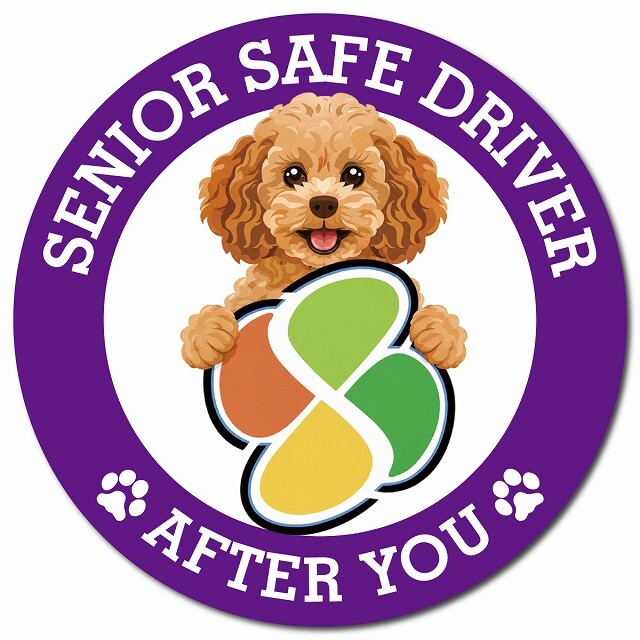 カーサイン 高齢者マーク SENIOR SAFE DRIVER キャバプー マグネット 強力 直径13cm 肉球 日本製 車 ステッカー