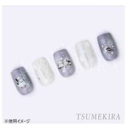 ツメキラ TSUMEKIRA ネイルシール シマエナガのしまちゃんえなちゃん NN-SAK-009 Sakiプロデュース 雪の妖精 鳥 小鳥 動物 かわいい 冬ネイル セルフネイル ジェルネイル 貼るだけ デコシール ネイルアート