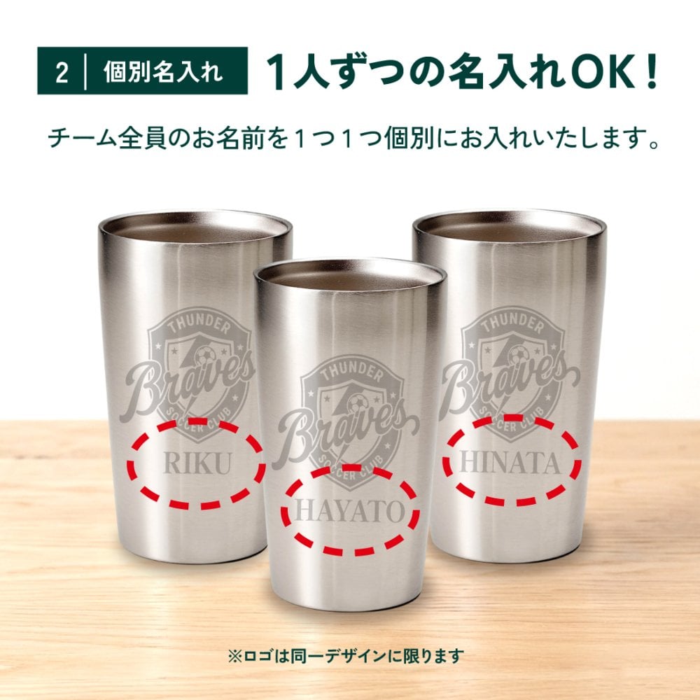 卒団・卒部の記念品に オリジナル オーダーメイド【10点から】卒団・卒部記念タンブラー420ml（真空断熱二層構造）名入れ・記念品　トロフィー　【周年】【記念】【卒業】【サークル】【オーダーメイド】【イベント】【開店】