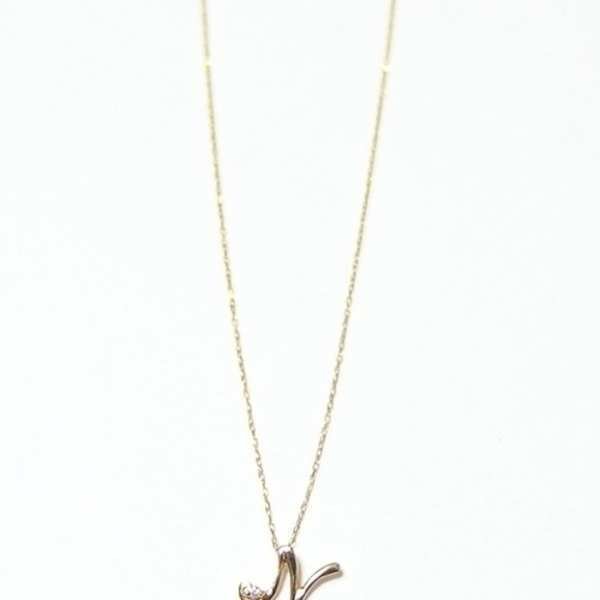 イニシャル ネックレス K18 ゴールド ダイヤモンド 0.01ct ダイヤネックレス ペンダント レディース ジュエリー アクセサリー 18金 アルファベット N プレゼント ギフト 記念日 誕生日