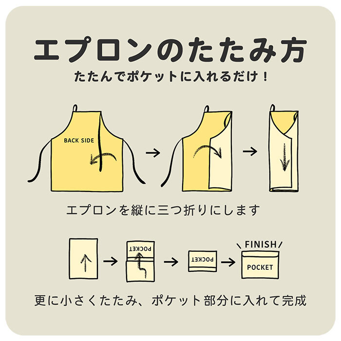 エプロン レディース メンズ 男 女 テクノプライム PAP パッカブルエプロン かわいい おしゃれ アウトドア バーベキュー 料理 軽い 洗える 畳める 持ち運び 動きやすい ロゴ シンプル 綿 カジュアル プレゼント 父の日 ママ パパ 誕生日