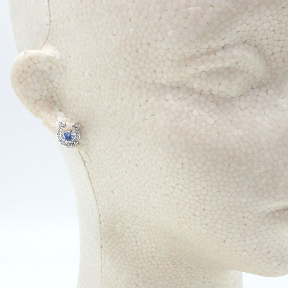 スワロフスキー swarovski ピアス Symbolica 5746563 シンボリカ 蹄鉄 馬蹄形 スタッドピアス アクセサリー レディース シルバー+ブルー 海外正規品