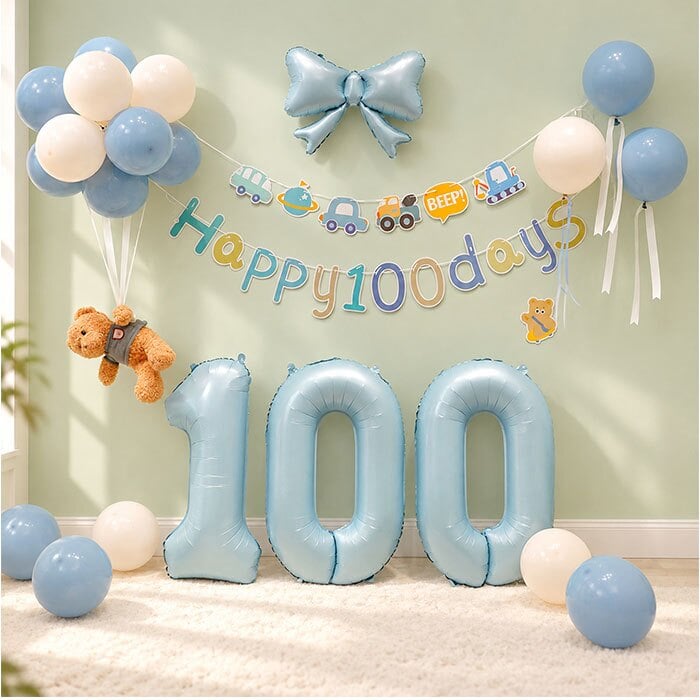誕生日飾り付け 通販 ハーフバースデー 100日祝い飾り コンフェッティ スターガーランド 数字バルーン デコレーション バースデー パーティー 男の子女の子 1歳誕生日 おうちスタジオ 記念日フォト 室内装飾 インスタ映え 百日祝い