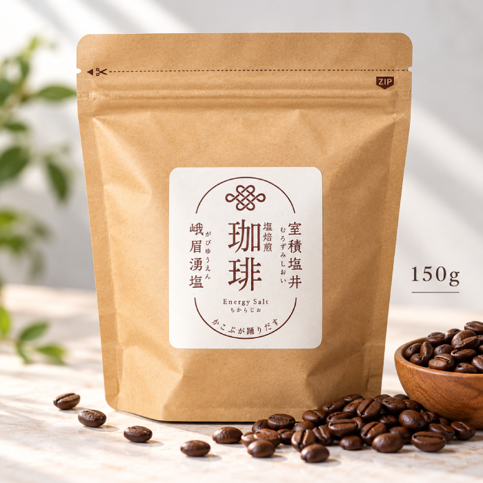 塩焙煎珈琲 コーヒー豆 100g 150g ドリップコーヒー 山口県 光市 室積 力塩 珈琲 塩コーヒー ラオス産 コーヒー お取り寄せ ギフト プレゼント 贈り物 自宅用
