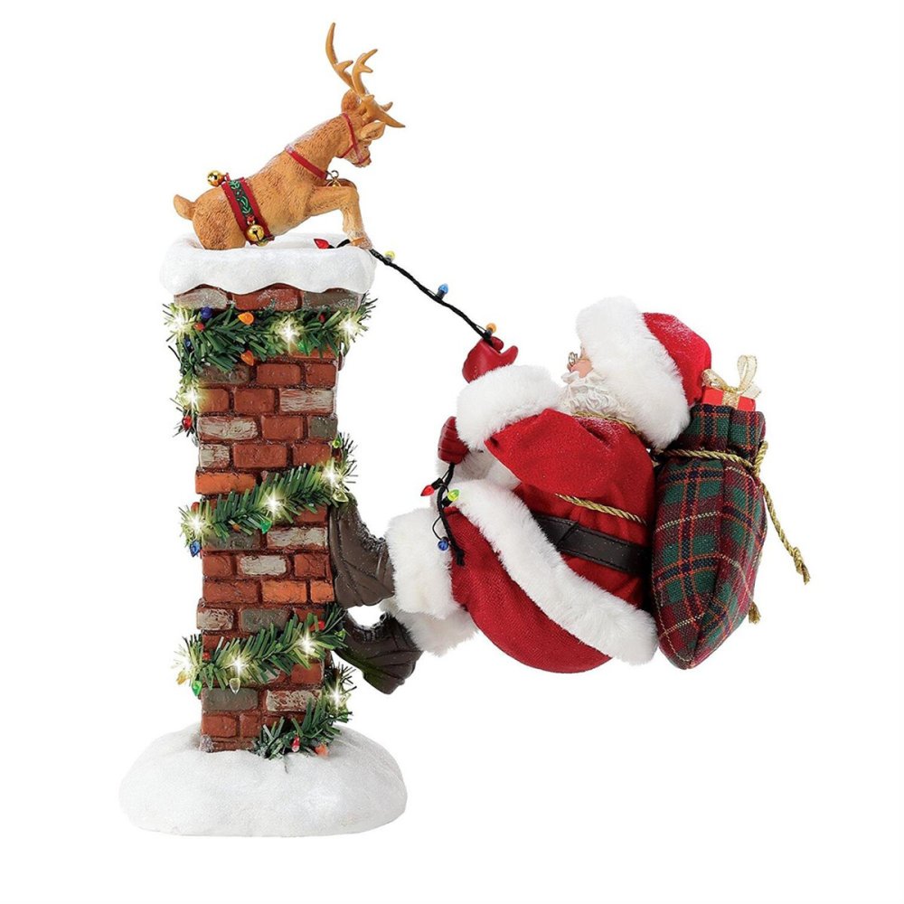 Up the Chimney 34.2cm | サンタ サンタクロース 人形 置物 フィギュア クリスマス ホリデー Possible Dreams 正規輸入品