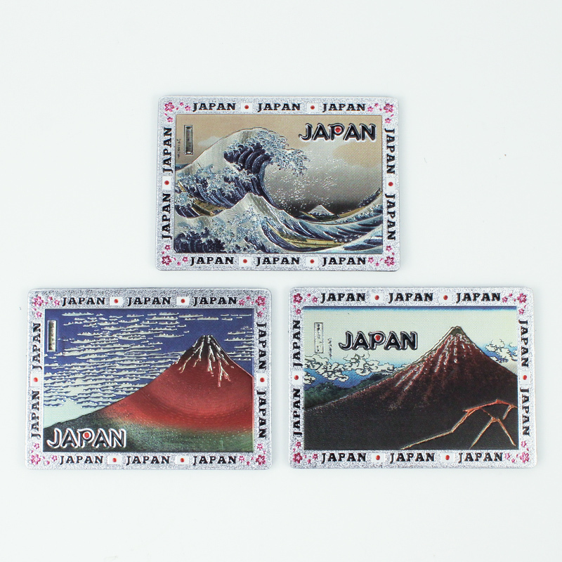 角型マグネット LL 3個セット A 浮世絵 お土産 日本 土産 souvenir JAPAN Magnets ご当地 外国人 スーベニア ジャパン