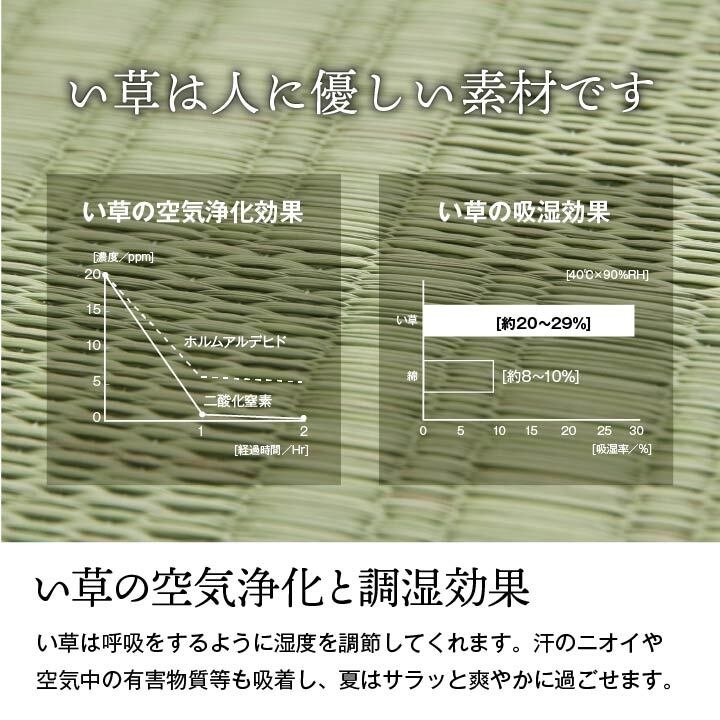 夏ラグ 夏用カーペット 純国産 い草 上敷き カーペット 格子柄 本間2畳 (約191×191cm）