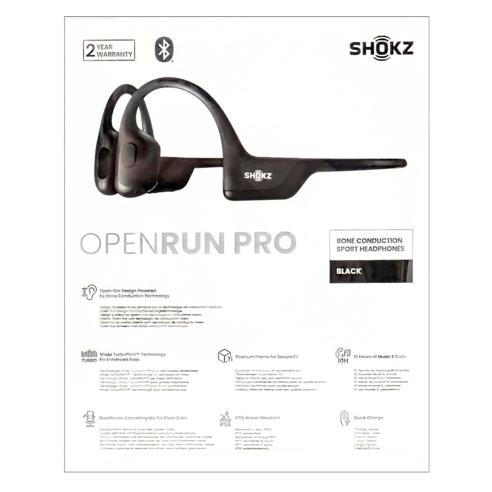 Shokz (ショックス) OpenRun Pro Black 完全ワイヤレス骨伝導イヤフォン ブラック SKZ-EP-000007 軽量 深みのある低音を体験 実用的 プレゼント