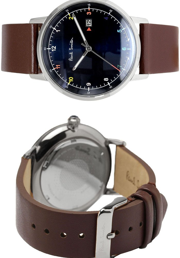 ポールスミス Paul Smith 腕時計 メンズ 革ベルト 41mm レザー クラシック ブランド 人気 ゲージ GAUGE グリーン ブラック シルバー パープル ネイビー ブラウン