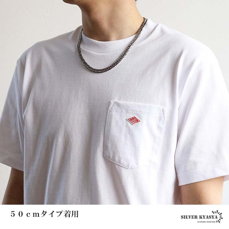 ステンレス ダブル喜平ネックレス チェーンネックレス メンズネックレス 6面カット 幅8mm 50cm 60cm シルバー 中折れ式 定番 人気 存在感 男性 金属アレルギー対応