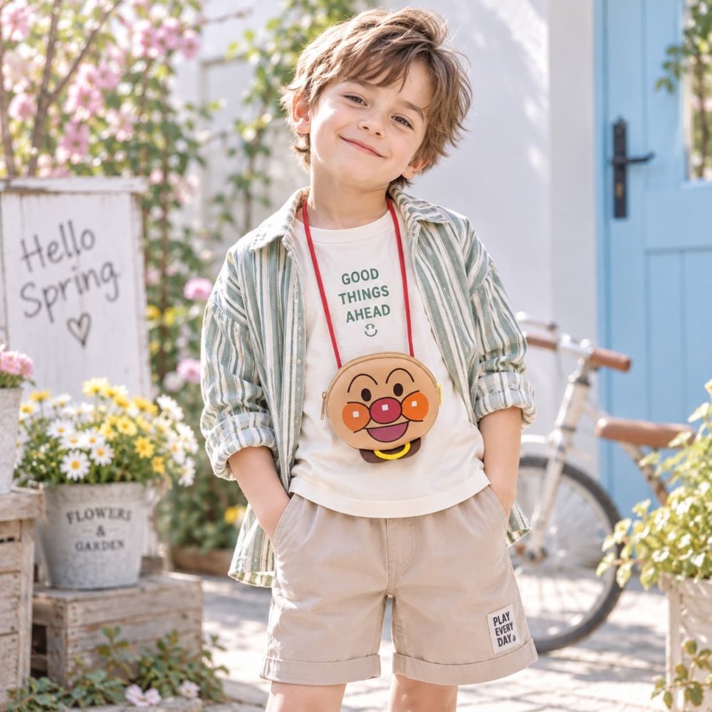 アンパンマン ミニポシェット ショルダー 斜め掛け かばん カバン 普段使い 使いやすい キャラクター キッズ ギフト プレゼント ばいきんまん anv1301