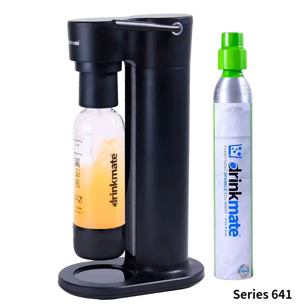 Drinkmate 641　家庭用炭酸飲料メーカー　スターターキット　電気不要　手動タイプ　ブラック／ホワイト　ガスシリンダー60L付　屋内外使用OK　新生活　ホームパーティに。国内モデル　※商品詳細を選択