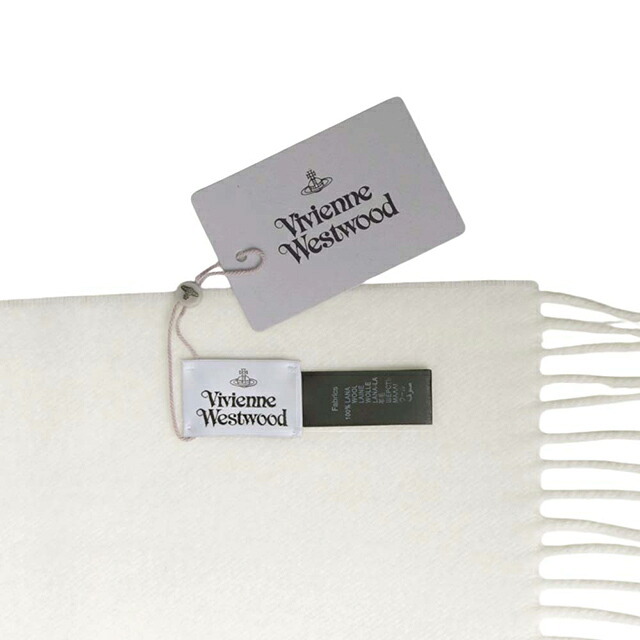 ヴィヴィアン ウエストウッド マフラー メンズ レディース ブランド Vivienne Westwood ロゴ W00Q7-A401 WHITE ビビアン