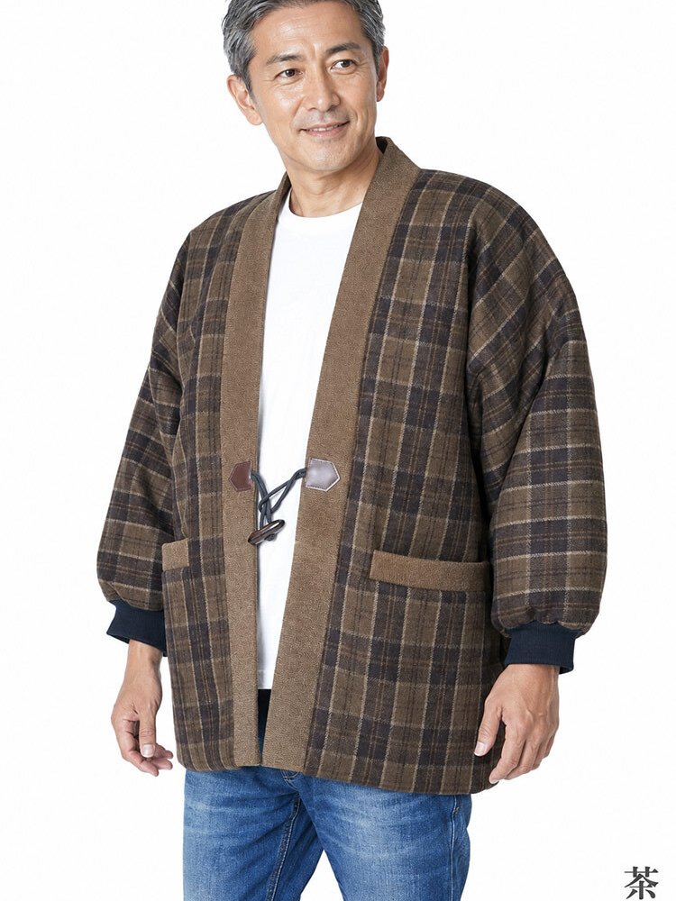 はんてん メンズ 日本製 裏ボア フリース リブ袖 冬用 アクリル100％ 71-7380 M/L セール どてら 保温 男性用 暖かい おしゃれ 半天 半纏 袢纏 男性用 ちゃんちゃんこ 丹前 おしゃれ 冬 あたたかい 部屋着 敬老の日 プレゼント ギフト 布団  還暦 40代 50代 60代 70代