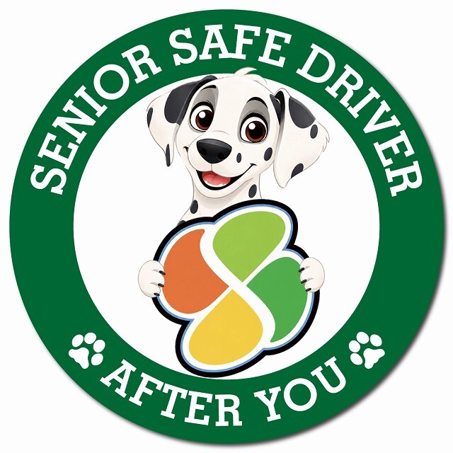 カーサイン 高齢者マーク SENIOR SAFE DRIVER ダルメシアン マグネット 強力 直径13cm 肉球 日本製 車 ステッカー