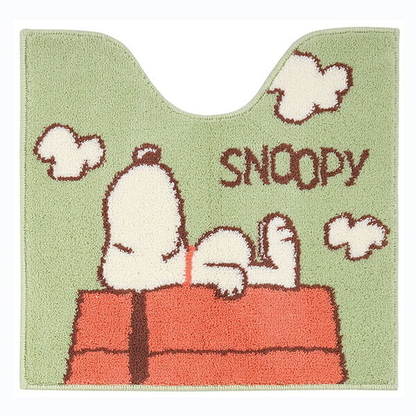 スヌーピー トイレマット ドッグハウス グリーン トイレ用品 SNOOPY