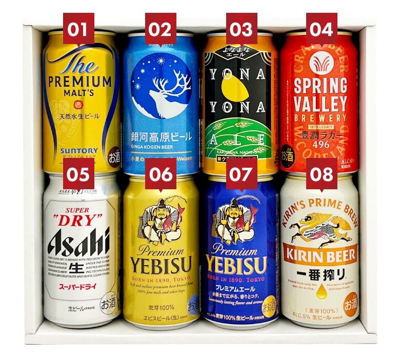 プレミアム・クラフトビール＆定番ビール バラエティ 飲み比べ ビールギフト ８種８本セット誕生日プレゼント お歳暮 お供え  詰め合わせ 出産 お祝い 内祝い お返し 上棟 お返し 寸志【１梱包6セット迄、送料1個分】7セット以上ご購入の場合は再度ご注文をお願いします【包装済】