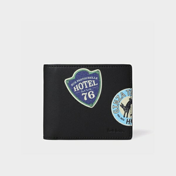 【無料ラッピング】 ポールスミス Paul Smith 財布 折財布 Hotel Stickers 2つ折り財布 ブラック ブランド 正規品 新品 ギフト プレゼント 人気 おすすめ 誕生日 記念日 クリスマス 送料無料 psm522779